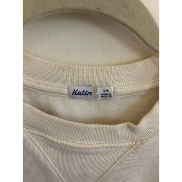 Katin Sweatshirt Mens Small Cream Crewneck - Picture 4 of 8